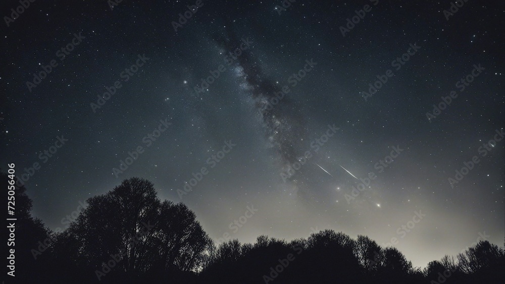 starry night sky  A space sky with a galaxy and stars. The image shows a dark and mysterious view of the sky,  