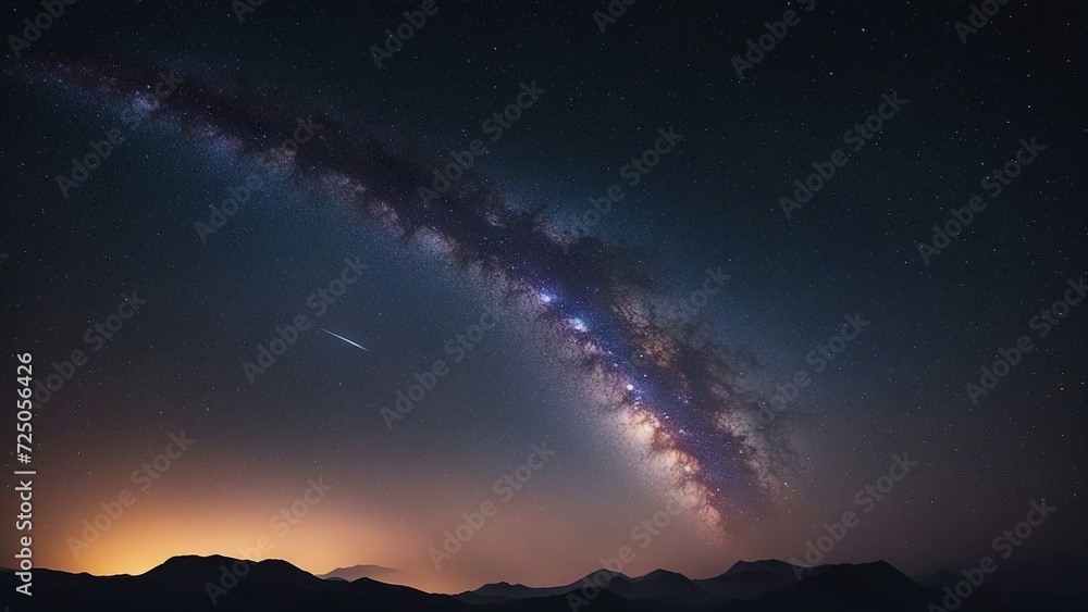 sky with stars and clouds  A night sky with stars and milky way galaxy in space. The image shows a dark and starry background, 