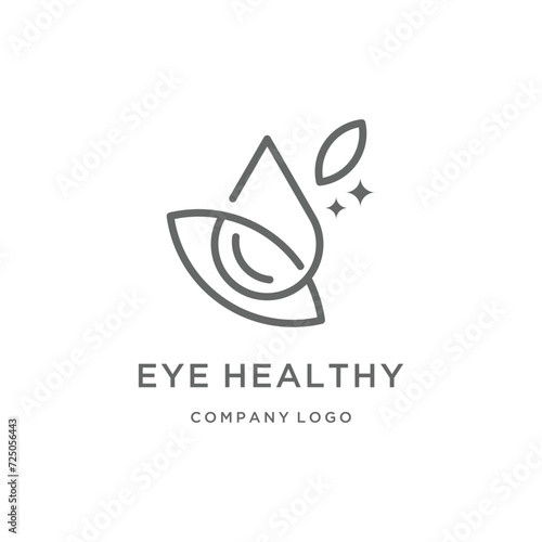 Drop eye care vector logo design