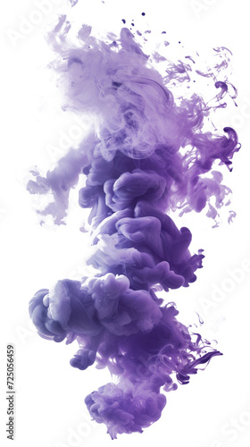 Purple Smoke Floating in the Air on a Isolated on Transparent Background
