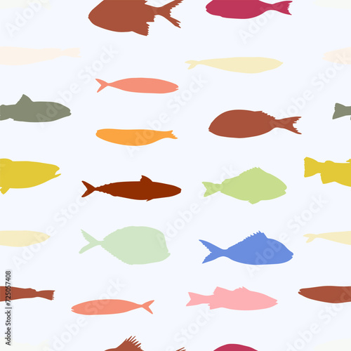 Cute funny fish seamless pattern. Creative childish vector undersea background. Perfect for kids apparel, fabric, textile, nursery decoration, wrapping paper.