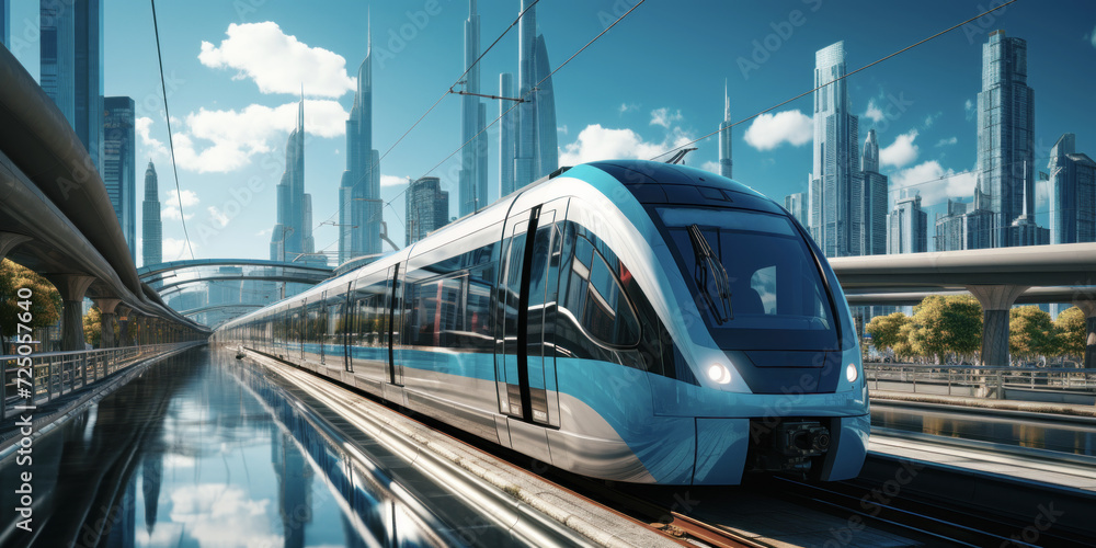 Naklejka premium Forklift loading goods onto a truck in a warehouse. Generative AI.