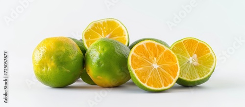 Wallpaper Mural Isolated calamansi or green oranges on white background. Torontodigital.ca