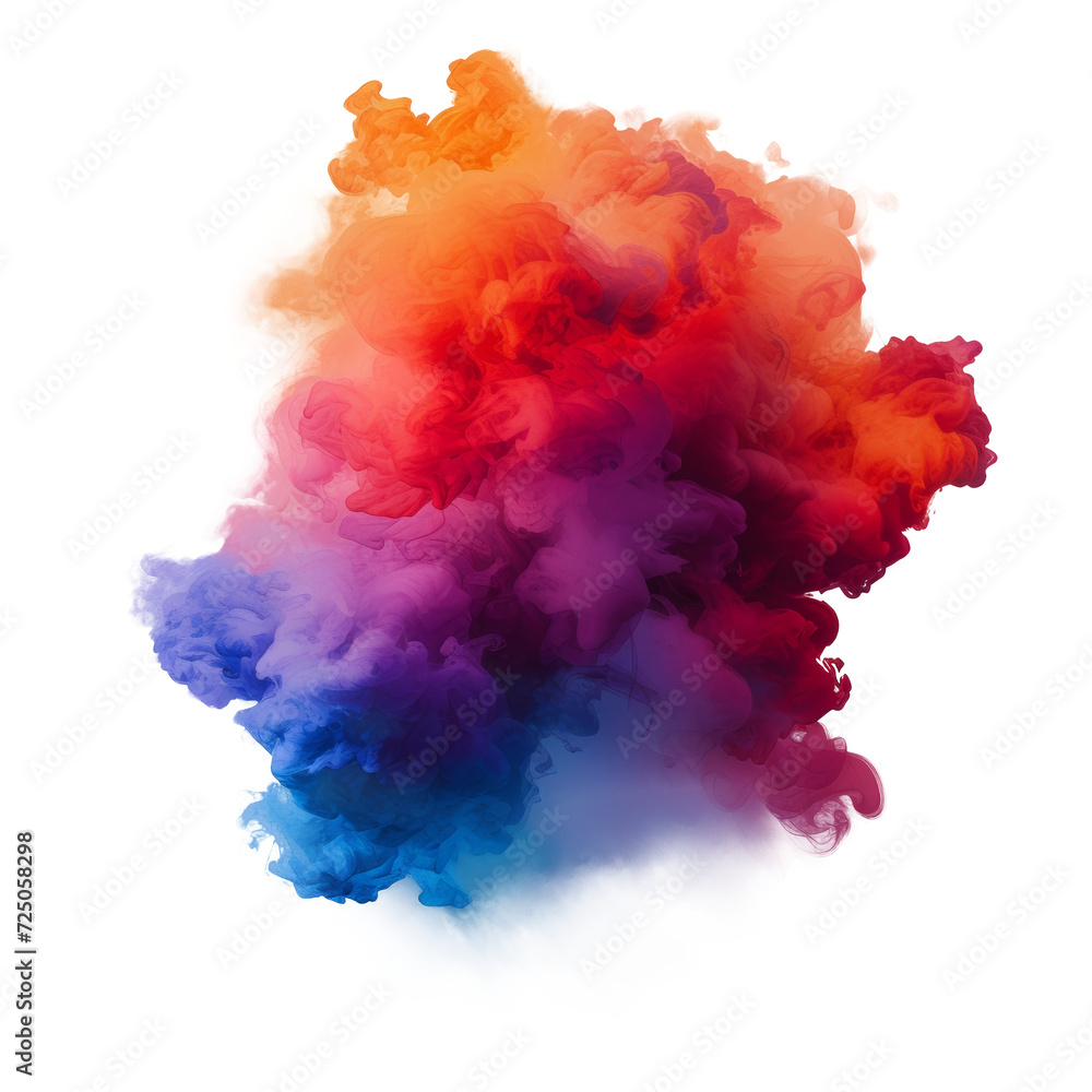 Colorful Cloud of Smoke on Isolated on Transparent Background Colorful Cloud of Smoke on Isolated on Transparent Background
