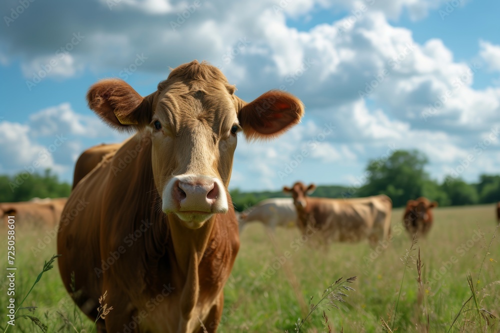 cows on the farm , milk industry