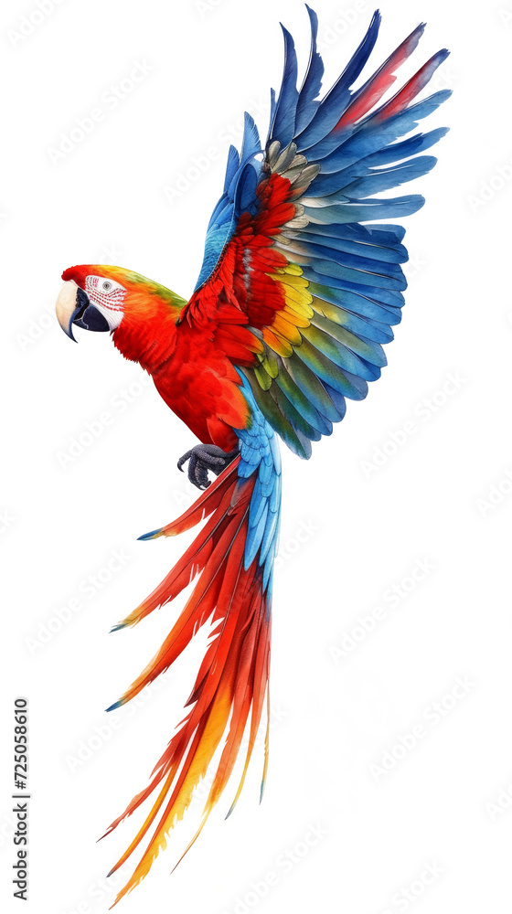 Colorful Parrot Flying Through the Air