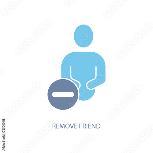 remove friend concept line icon. Simple element illustration. remove friend concept outline symbol design.