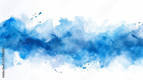 blue watercolor paint stroke background vector illustration photo