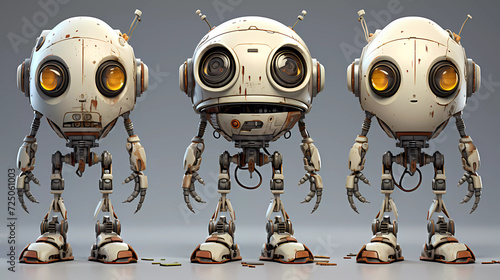 Three different views of a robot from different angles © junaid