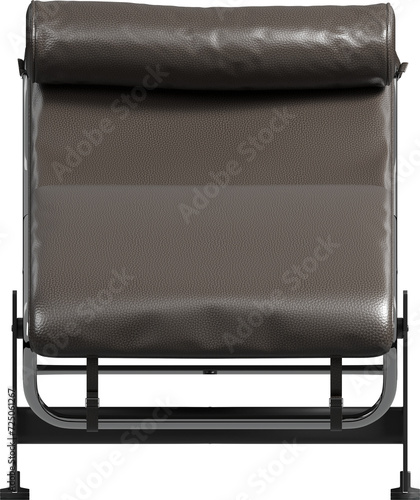 Front view of leather lounger chair