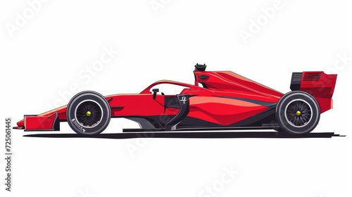 F1 3d race car icon transport jet logo sport auto racing symbol concept art design template vector isolated red black turbo jet power hybrid white background race single seater