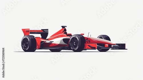 F1 3d race car icon transport jet logo sport auto racing symbol concept art design template vector isolated red black turbo jet power hybrid white background race single seater © Orxan