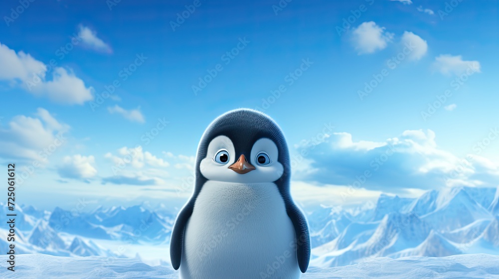 cute penguin character. Generative AI
