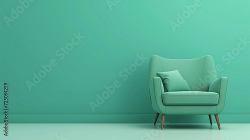 green chair in the room