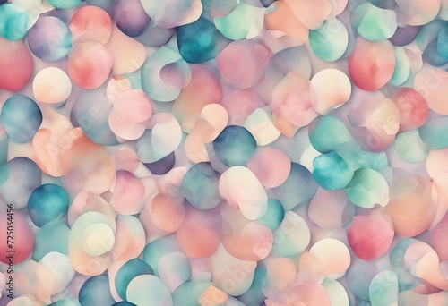 Seamless pattern background inspired by the art of watercolor painting with soft blended circles