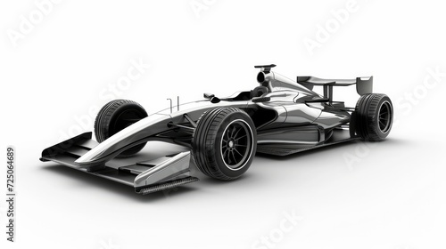 race single seater F1 3d car icon transport jet sport racing symbol concept art design template vector isolated grey silver power hybrid white background