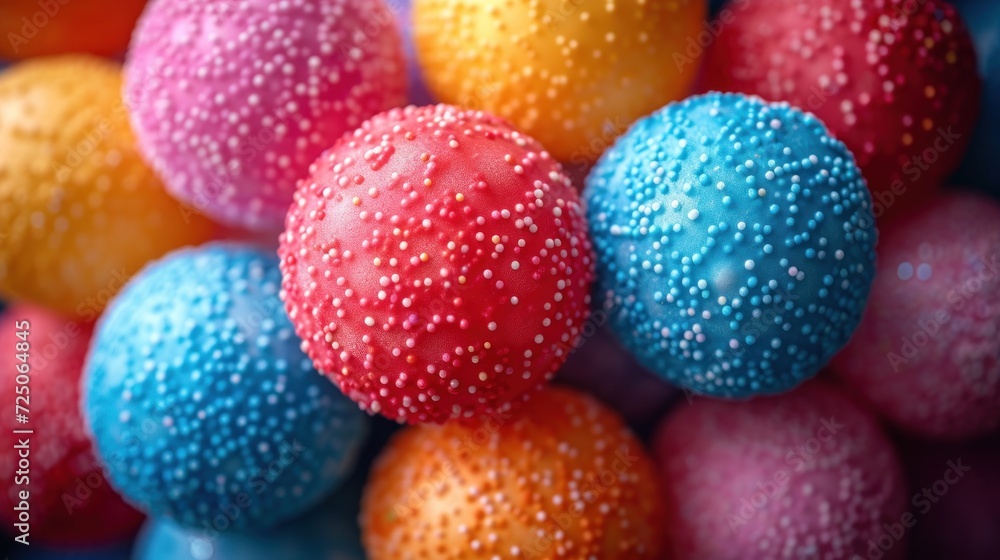 a close up of a bunch of candies with sprinkles on the top of the candies. a close up of a bunch of candies with sprinkles on the top of the candies.