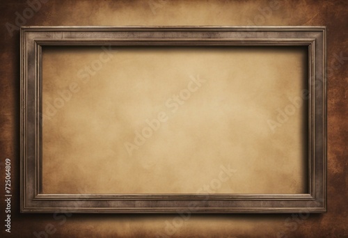 Wood frame artwork blank template with a line of the border on old rustic vintage paper with copy space