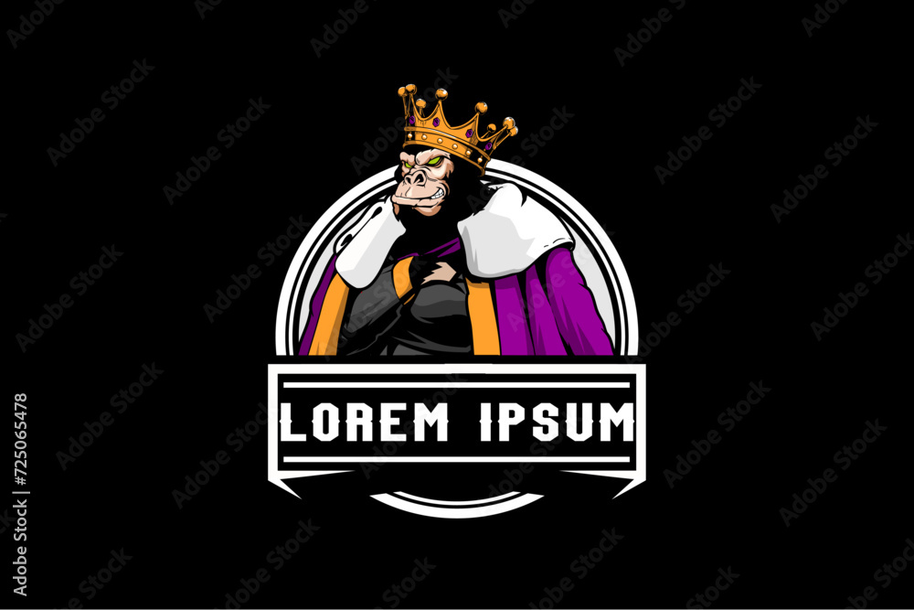 King Gorilla Animal cartoon character logo King Gorilla Animal cartoon character logo