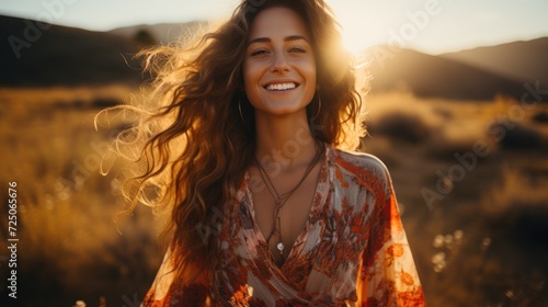 Radiant smile with sunset backlighting in the wilderness