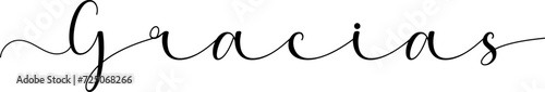 Gracias black sign. Gracias black calligraphy. Gracias handwritten vector sign. Gracias Calligraphy.