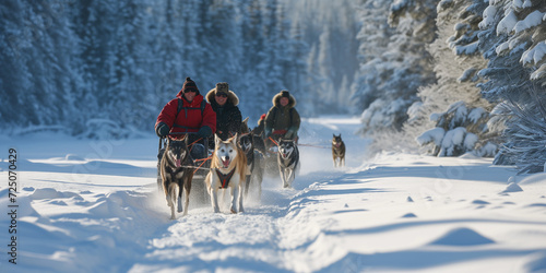 sled dog race at nort tourist atraction photo