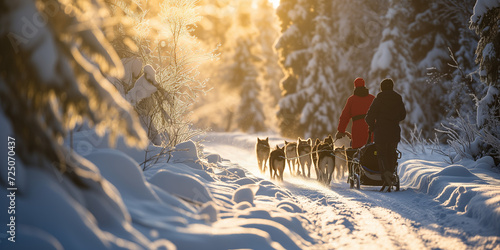 sled dog race at nort tourist atraction photo