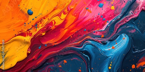 Abstract Painting With Vibrant Colors and Diverse Shapes