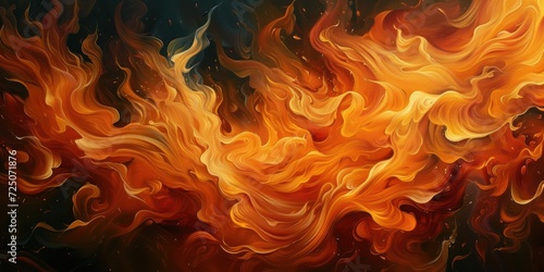 Flames of Orange and Yellow on Black Background