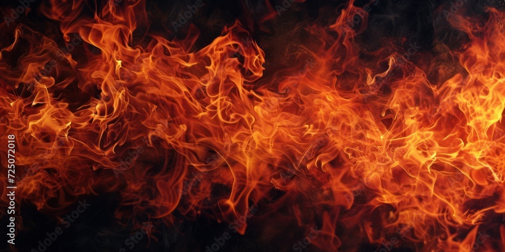 Close-Up of Vibrant Fire Flames