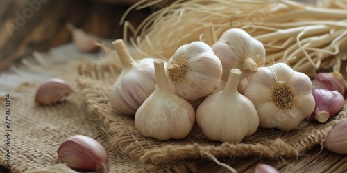 A Pile of Garlic on a Table