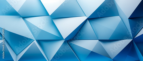 Dynamic blue polygonal background with 3D elements  focus stacking style. Sculptural architecture on a white background  UHD image. Minimalism with luminous shadowing  bold structural designs