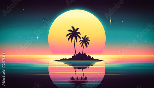 silhouette of a island