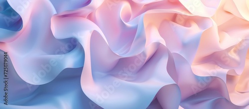 3d rendering of folded abstract shapes with soft Light colors. AI generated image