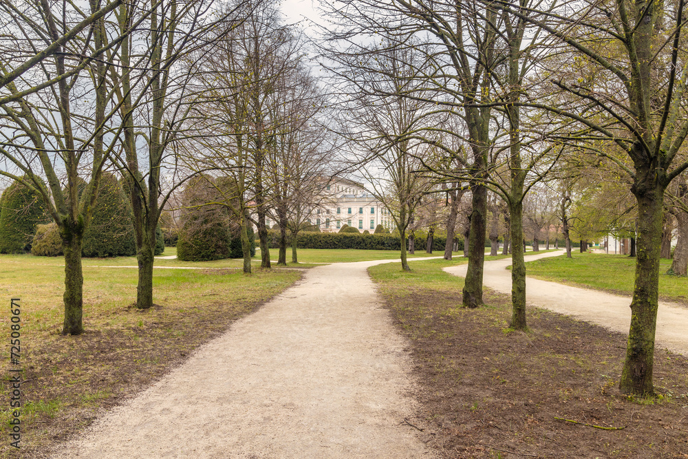 Eszterhaza castle park in Fertod, Hungary, Europe.