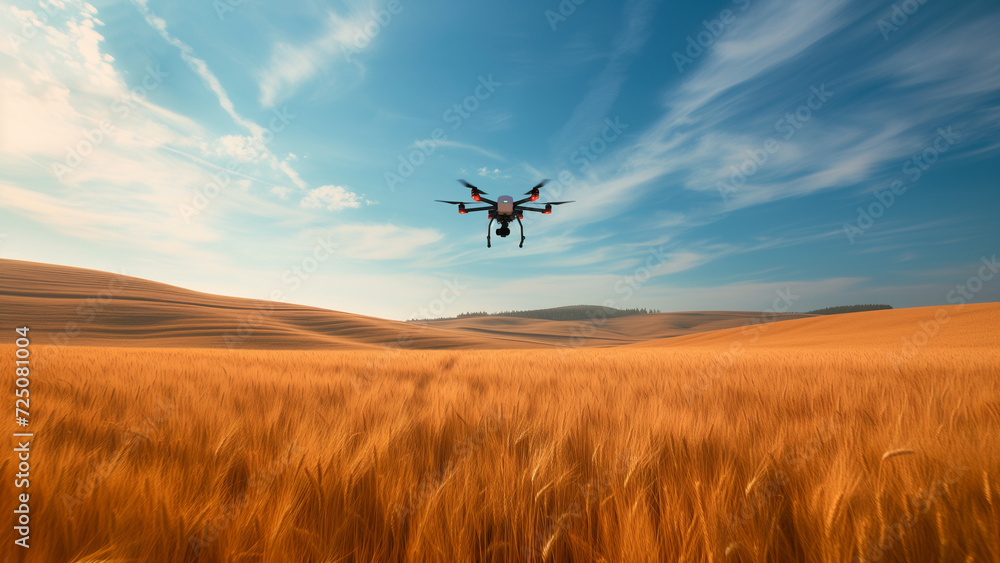 Drone Over a Golden Wheat Field Drone Over a Golden Wheat Field