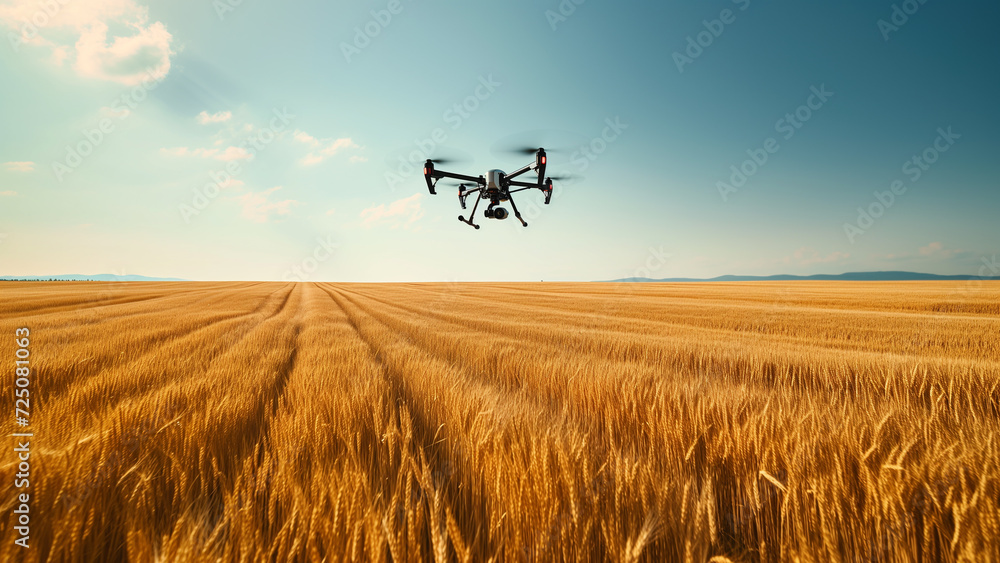 Fototapeta premium Golden Harvest: Drone View of a Wheat Field