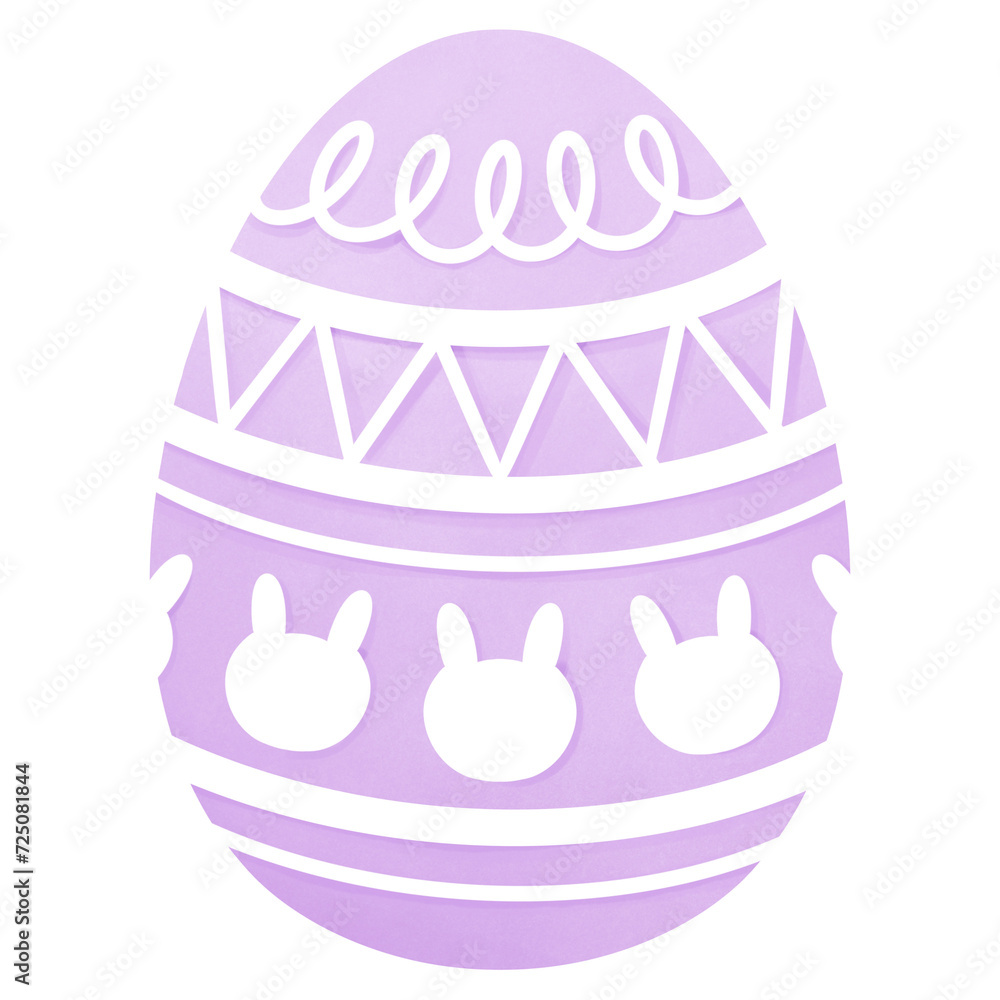 Kawaii Purple Easter egg with bunny watercolour hand drawing Kawaii Purple Easter egg with bunny watercolour hand drawing