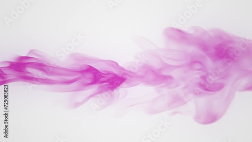 Pink smoke wisps on white