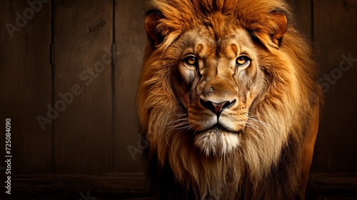 Fotografia Bold and expressive leo portrayed by majestic lion in luxurious and dramatic atm