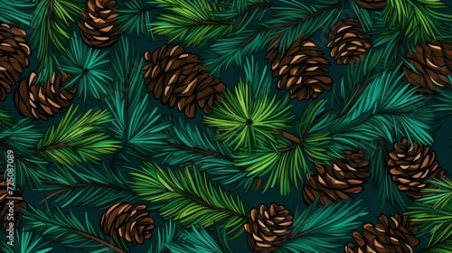 seamless background with coniferous branches pattern  coniferous  fir  