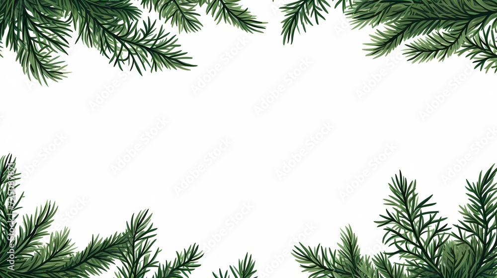 seamless background with coniferous branches pattern, coniferous, fir, 