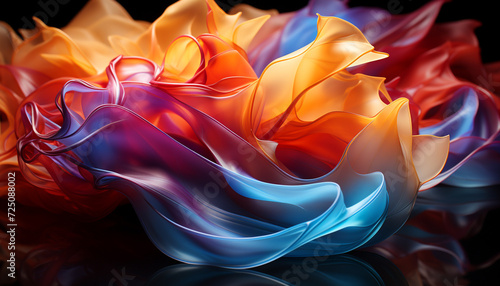 Vibrant colors, smooth curves, glowing flames, burning heat generated by AI