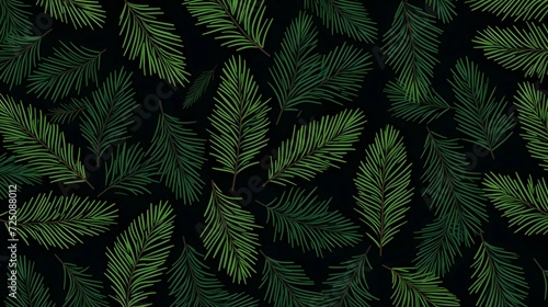 seamless background with coniferous branches pattern  coniferous  fir  