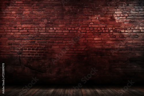 Red brick wall. Texture of dark brown and red brick wall.