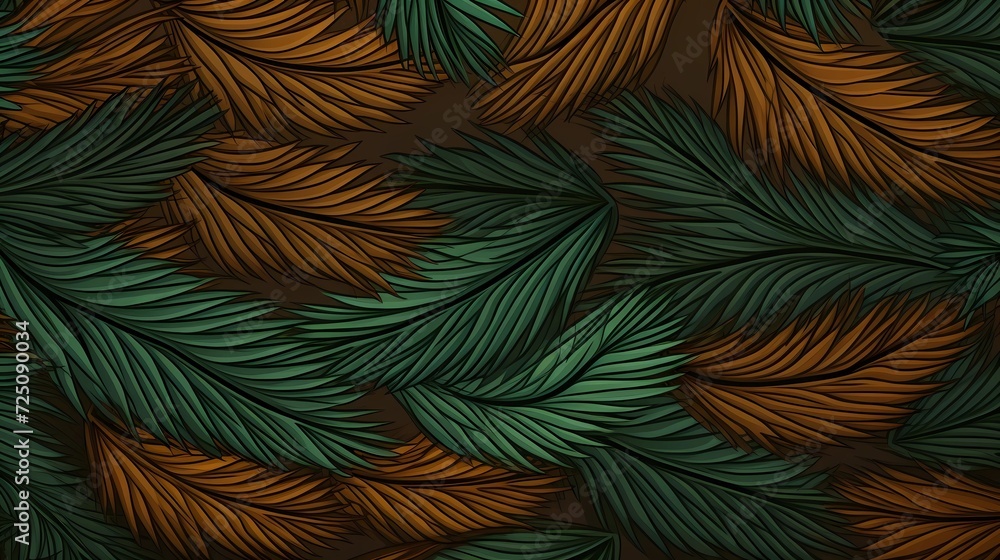 seamless background with coniferous branches pattern, coniferous, fir, 