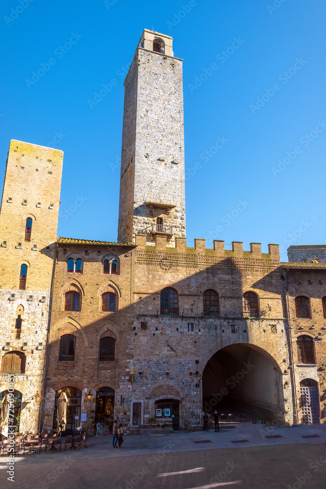 San Gimignano is a medieval town in Tuscany, Italy.