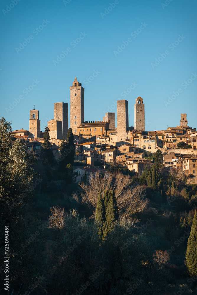 San Gimignano is a medieval town in Tuscany, Italy.