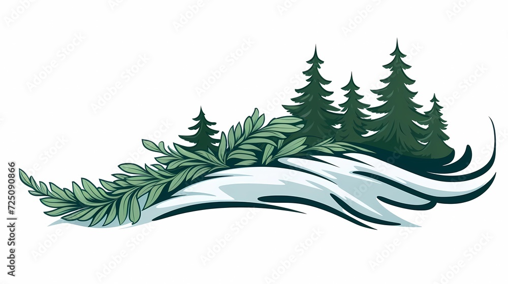 Obraz premium seamless background with coniferous branches pattern, coniferous, fir,