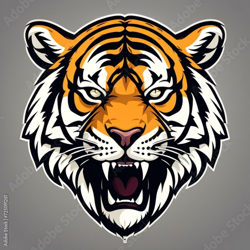 tiger mascot logo clipart black background